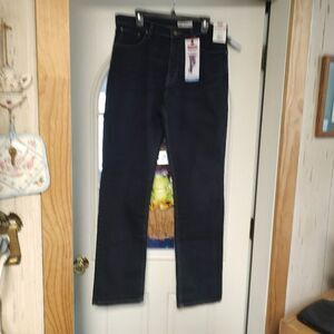 New Wrangler Dark Blue Straight Fit Jeans Size Men's 34/34